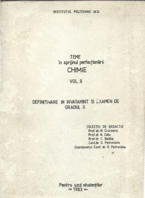 AS - TEME IN SPRIJINUL PERFECTIONARII CHIMIE VOL. II foto
