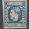 ROMANIA 1869 LP 26 REGELE CAROL I CU FAVORITI 10 BANI ALBASTRU GUMA ORIGINALA SARNIERA PLIU VERSO