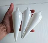 Lot 3 globuri de sticla groasa, pentru pomul de Craciun, 14cm lungime