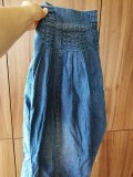 Blugi PAS Jeans croiala larga bufanti femeie dama masura 38 model hobo clown, Albastru