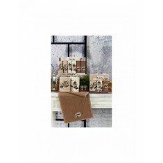 Set 3 prosoape de bucatarie mici cu model cafea