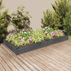 vidaXL Strat grădină &icirc;nălțat cu căptușeală gri 240x120x25cm, lemn brad