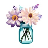 Cumpara ieftin Sticker decorativ, Flori, Roz, 66 cm, 10422ST, Oem