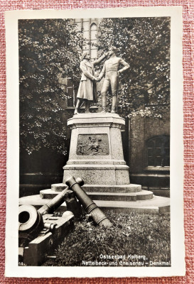 Ostseebad Kolberg, Nettelbeck -und Gneisenau- Denkmal - Carte postala veche foto