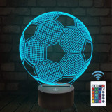 LOSUN Fotbal Copii Lumină de Noapte, Fotbal 3D Optic Iluzie Lampă Timer &amp; Remot, Oem