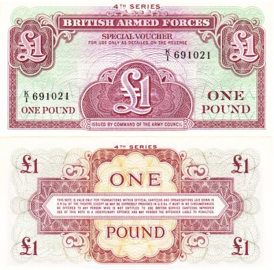 British Forces 1 Pounds 1962 Seria a 4-a P-36 UNC foto