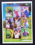 TURKMENISTAN- JUCATORI DE GOLF-9 v.in 1coala mica,-MNH** - TU PLR 52, Asia, Sport