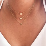 Cumpara ieftin Colier din Argint 925 Placat cu Aur - Medalion Initiala Minimalist