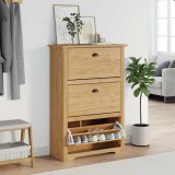 vidaXL Raft pentru &icirc;ncălțăminte BODO Maro miere 80 x 35 x 118 cm 42023477