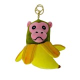 Jucarie Moale de Plus de Tip Breloc, Flippy, Model Italian Brainrot Maimuta Banana Chimpanzini Bananini, 14 x 10 cm, Verde Galben