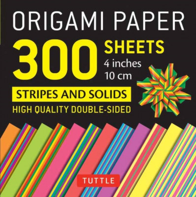 Origami Paper 300 Sheets Stripes and Solids 4&amp;quot;&amp;quot; (10 CM): Tuttle Origami Paper: High-Quality Origami Sheets Printed with 12 Different Designs foto