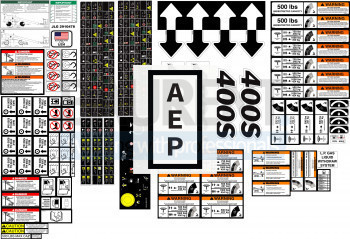 Kit de autocolante pentru siguranta naceala autoridicatoare JLG 123340