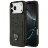 Husa pentru Apple iPhone 17 Pro Max, Guess, 4G Double Card Triangle, Neagra