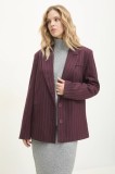 Answear Lab sacou culoarea violet, un singur rand de nasturi, modelator