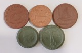 GERMANIA LOT 5 MONEDE NECESITATE NOTGELD WALDENBURG 3 1 MARK + 50 PF , PREZLAU 1/2 MARK , 1/12 ULM WURTEMBERG CERAMICA MEISSEN ( CITITI DESCRIEREA )