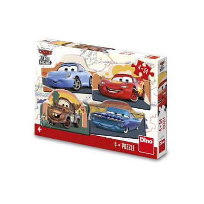 Puzzle Cars, 4&amp;times;54 piese &amp;ndash; DINO TOYS foto