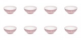 Set boluri, 8 piese, 350 ml, Plastic, Roz