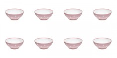 Set boluri, 8 piese, 350 ml, Plastic, Roz