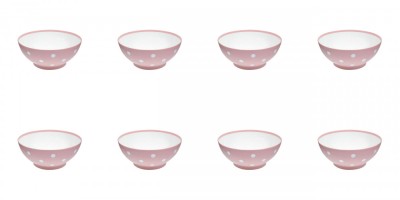 Set boluri, 8 piese, 350 ml, Plastic, Roz foto