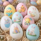 Abtibilduri pentru Oua de Paste, Set 20 buc, Multicolor, CMCLASS