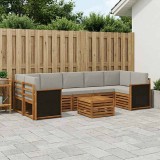 vidaXL Set de canapele de exterior 8 pcs Natural și gri deschis 3384132