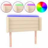 Cumpara ieftin Tablie de pat cu LED, crem, 103x16x78/88 cm, textil