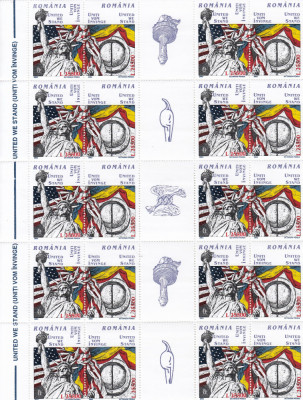 2002 LP 1581 b UNITI VOM INVINGE BLOC DE 20 MARCI + 5 VINIETE DIFERITE MNH foto