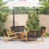 VidaXL Scaune de Grădină cu Masă 5 pcs Negru 90 x 45 x 40 cm