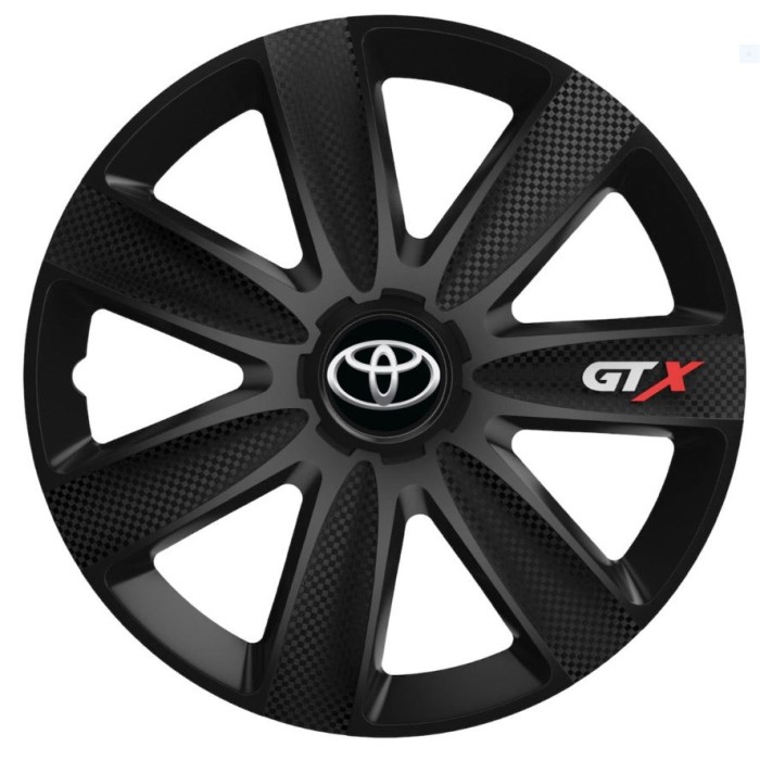 Set 4 Capace Roti GTX Negru Carbon R16, Pentru Toyota