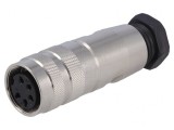 Conector M16 Mufă Mamă 5 PIN 6A 250V Drept pentru Lipire pe Cablu
