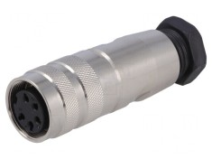 Conector M16 Mufă Mamă 5 PIN 6A 250V Drept pentru Lipire pe Cablu