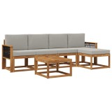 vidaXL Set de canapele de exterior 6 pcs Natural și gri deschis 3385152