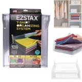 Cumpara ieftin Set 10 Organizatoare Tricouri Camasi Ezstax, Plastic Reciclat, Pentru Valiza, Compact