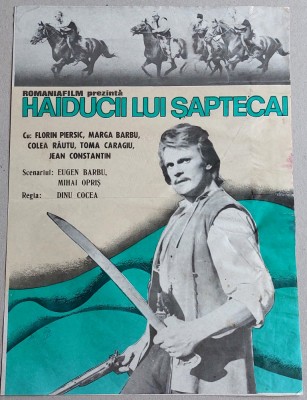 Haiducii lui Saptecai - afis film romanesc, cinema Romaniafilm 1971 foto