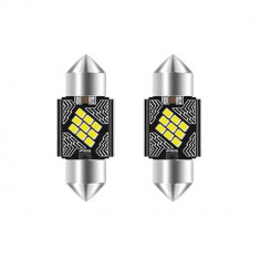 Set 2 LED C5W Festoon 9 SMD technology 6000K 31 mm alb pur