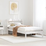 VidaXL Cadru pat fără saltea, alb, 100x200 cm, lemn masiv pin 3306538