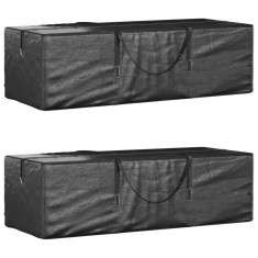 vidaXL Genți depozitare perne, 2 buc., negru 135x40x55 cm polietilenă