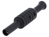 Conector banană 4mm soclu 36A 1kV negru nichelat