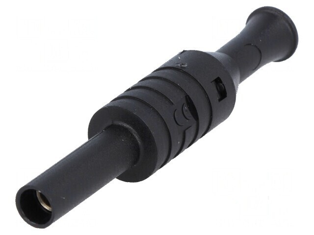 Conector banană 4mm soclu 36A 1kV negru nichelat