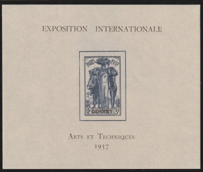Dahomey Colonii franceze 1937 - Omnibuse , Expozitia Mondiala Paris , colita nedantelata , MNH , Mi.102 foto