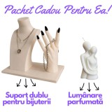 Pachet Cadou pentru Ea , Suport Bijuterii Printat 3D si Lumanare Parfumata Cuplu