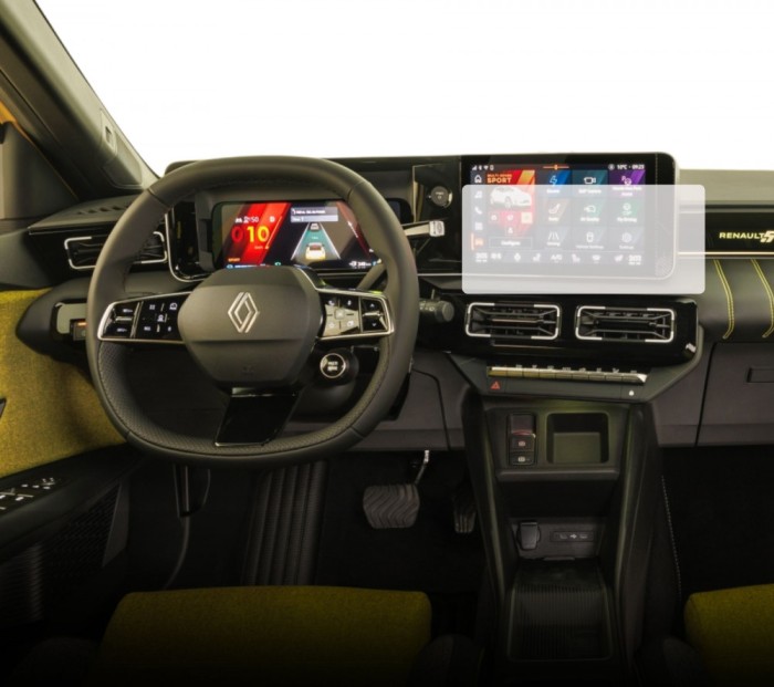Folie Protectie Navigatie Renault 5 E-Tech 2024+, Duragon, protectie Display Navigatie, silicon Mat, Anti-zgarieturi, Anti-amprenta, kit instalare