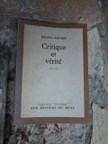 Critique et v&eacute;rit&eacute; - Roland Barthes