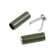 Set 2 capete metalice cu sigurante pentru snur Crisalida, 5 mm, Kaki