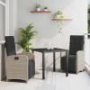 VidaXL Set de masă pentru grădină 3 pcs Gri deschis poliratan 3380344