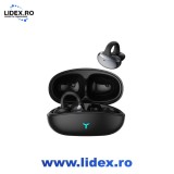 Casti fara fir Bluetooth, Bytelike, casti cu conducere osoasa si clema pentru ureche, sunet stereo cu reducere a zgomotului, comanda vocala, potrivite