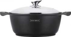 Oala marmorata cu capac 3.8L, 24 cm ? Royalty Line BS24ML, cura?are u?oara, antiaderenta foto