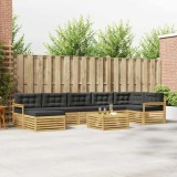 vidaXL Set de canapele de exterior cu pernă 8 pcs Alb și antracit 3390872