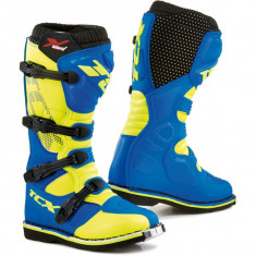 Cizme Enduro MX TCX X-Blast Boots Blue-Yellow Fluo