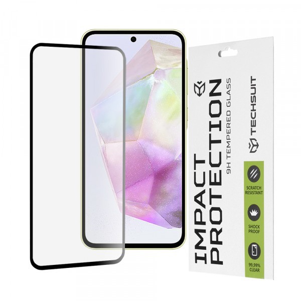 Folie de protectie Ecran Techsuit pentru Samsung Galaxy M56 M566 / M35 / A55 5G A556 / A35 5G A356, Sticla Securizata, Full Glue, 111D, Neagra